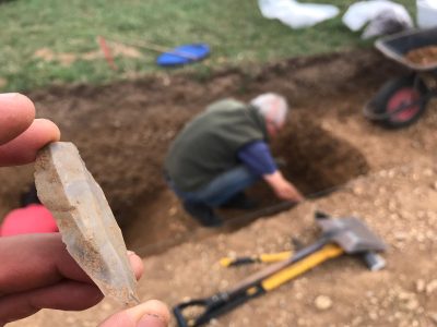 One of the flints found during 2018 excavation. Credit NFNPA