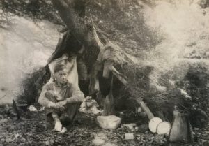 Tom Charman Camping in the forest in 1926
